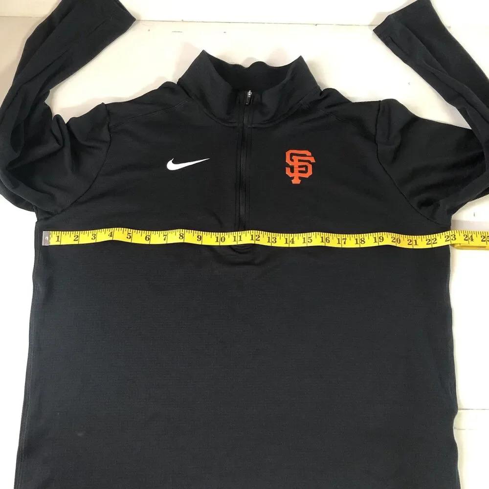 Nike Dri-Fit SF Giants Men’s 1/4 Zip Pull Over Thumb Holes Size Large
